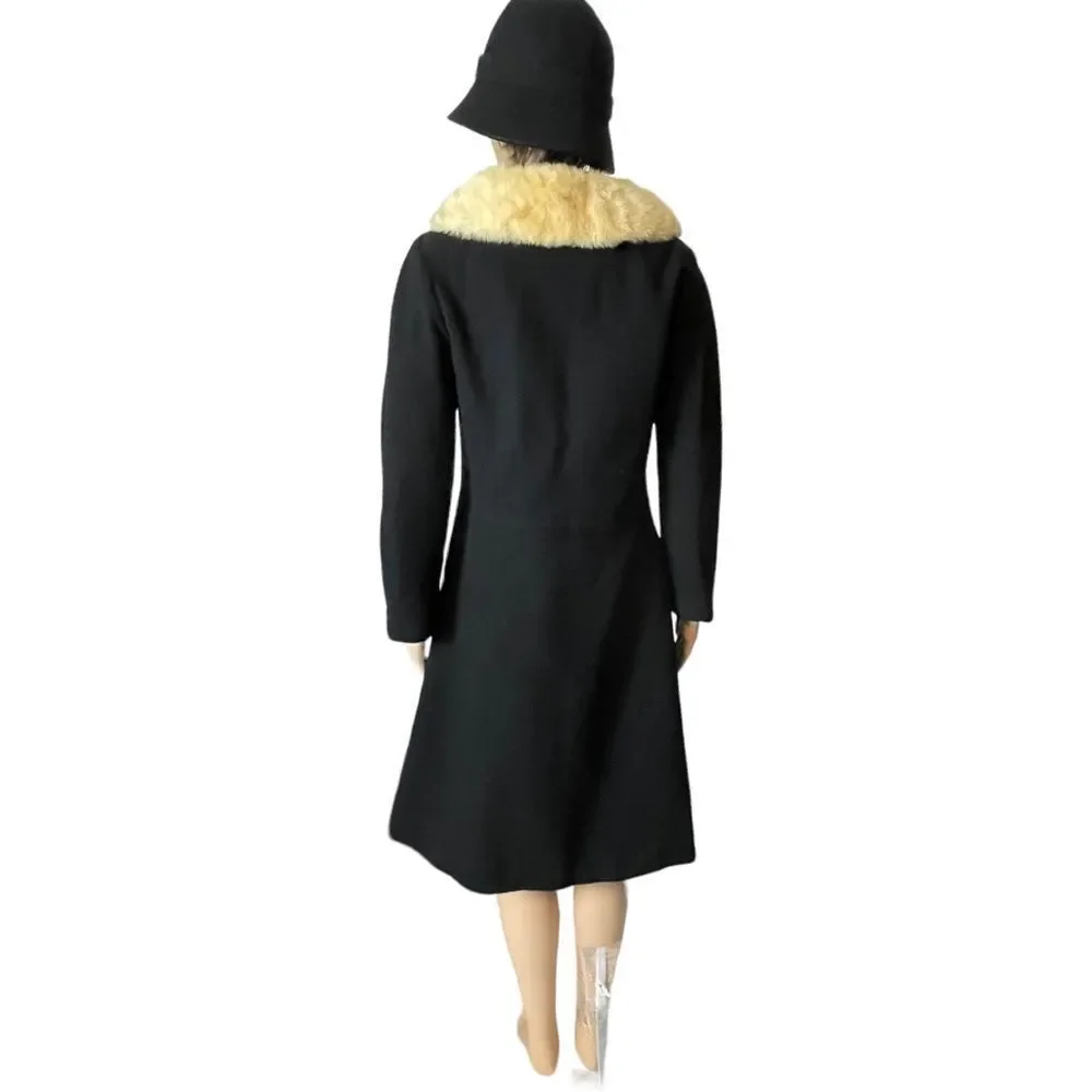 ✔️ Vintage Tailor Made Vintage Dress Coat with Mink Collar 1950’s 1960’s